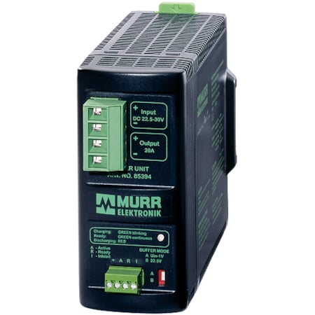 Murrelektronik MB CAP BUFFER MODULE, IN:23-30 VDC OUT:22-28VDC/20A for 200ms 85394